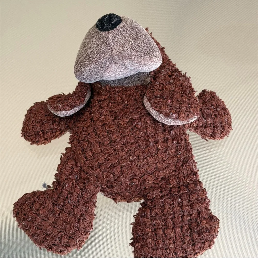 Russ Berrie‎ FLATFOOT Brown Grey Puppy Dog Plush Stuffed Animal 90s Toy